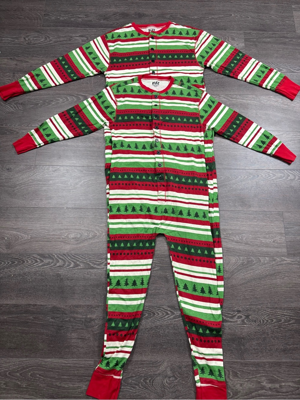 Lazy One Adult Flapjacks Christmas Pajama Onesies Lot of 2 Small XL Cotton